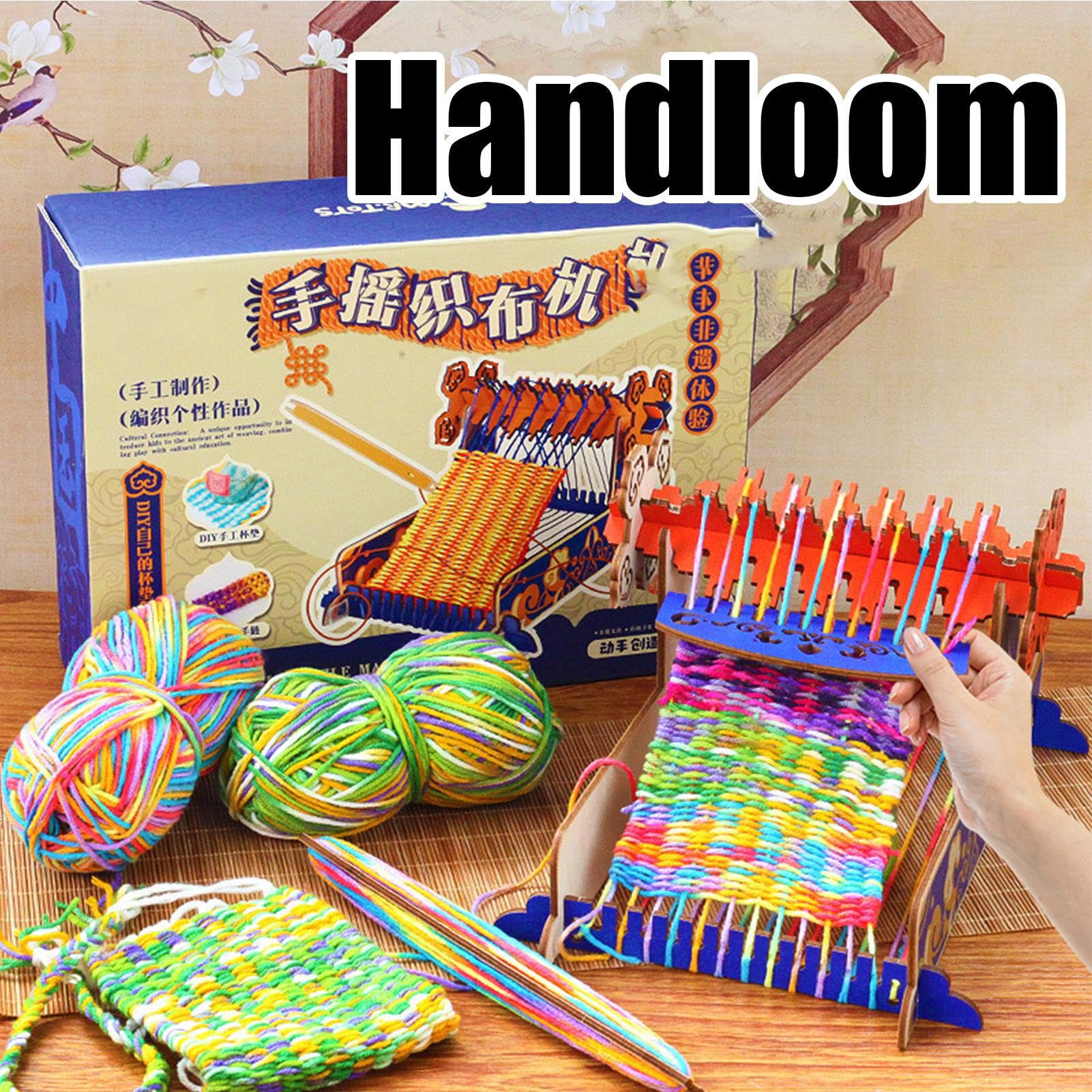 Cushangty Kit Tessitura per Bambini Set Creativo con Telaietto per Ragazze | Materiali Artistici Educativi per Realizzare Sciarpe per Animali Sottobicchieri Borse per Telefoni Portabicchieri
