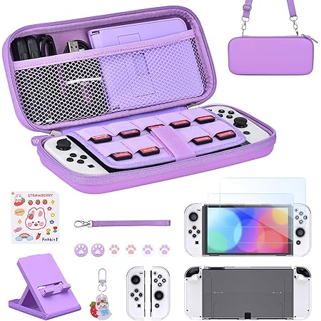 Amazon.com: DLseego Pink and Purple Switch Case Set Gradient Carrying ...