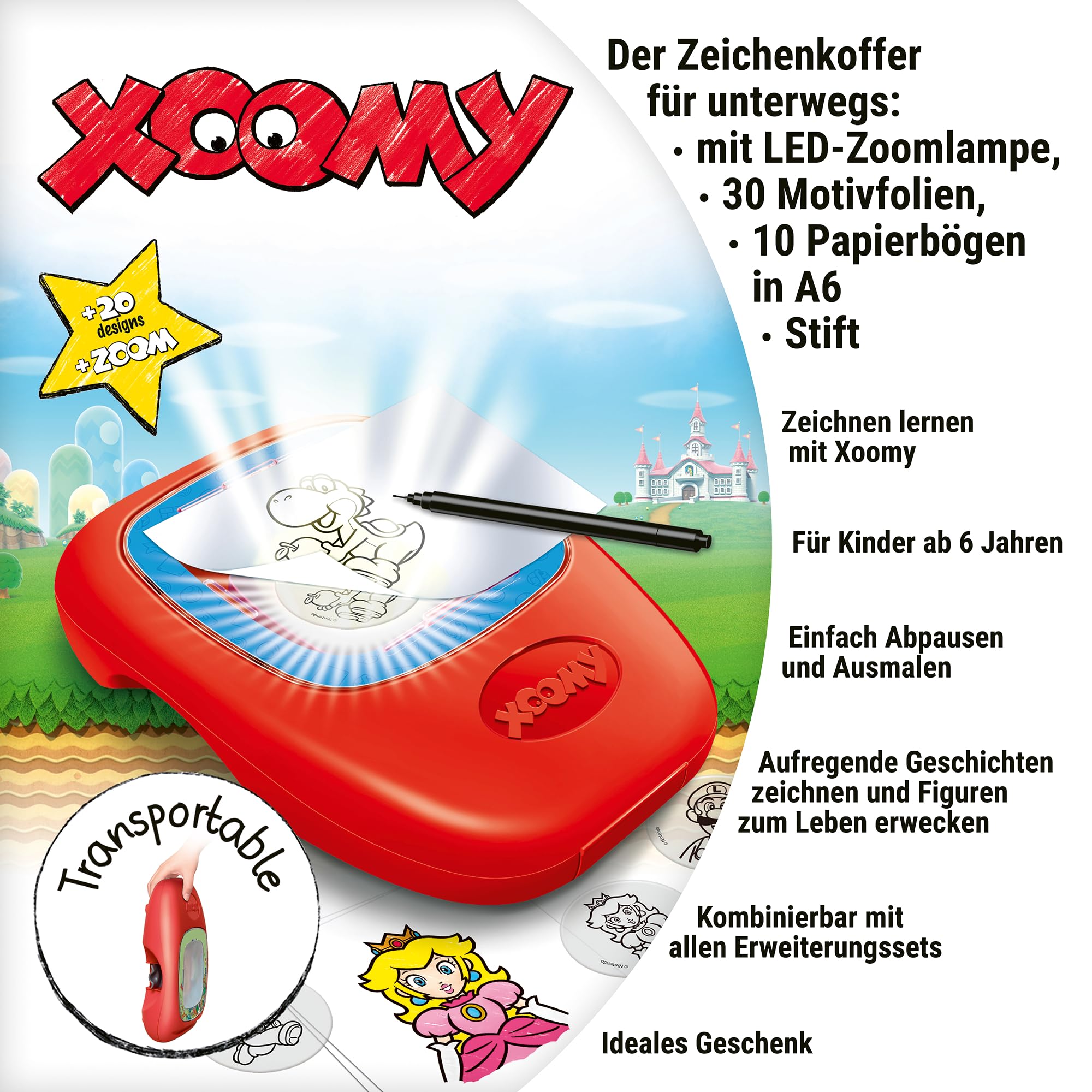 Ravensburger Xoomy Midi Super Mario 12028006 - Angesagte Motive zeichnen Lernen, Kreatives Zeichnen und Malen für Kinder ab 6 Jahren
