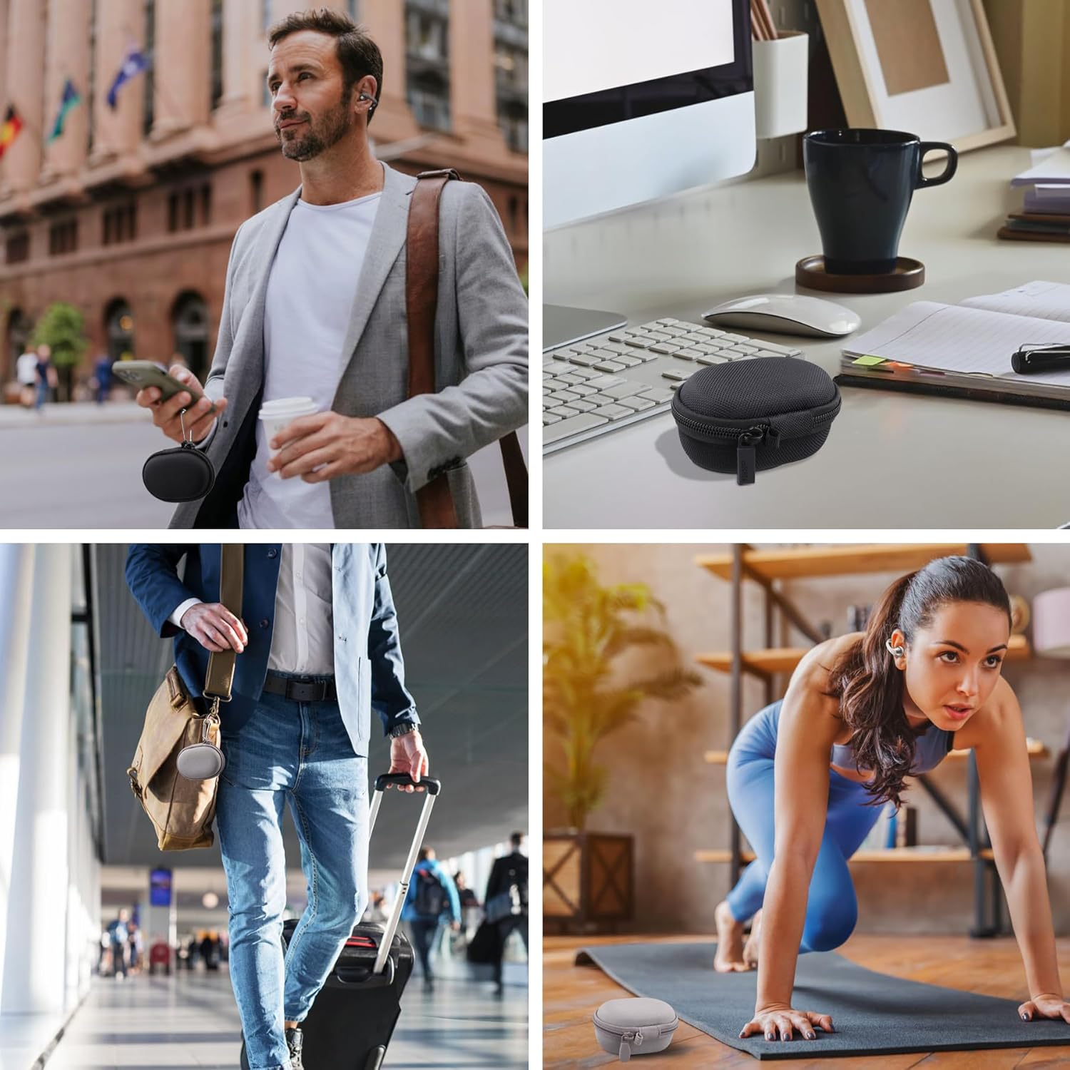 for SHOKZ OpenDots ONE - Open-Ear Headphones Hard Protective Case, Portable Travel Case with Carabiner (Grey Case) - co2CREA - Image 8