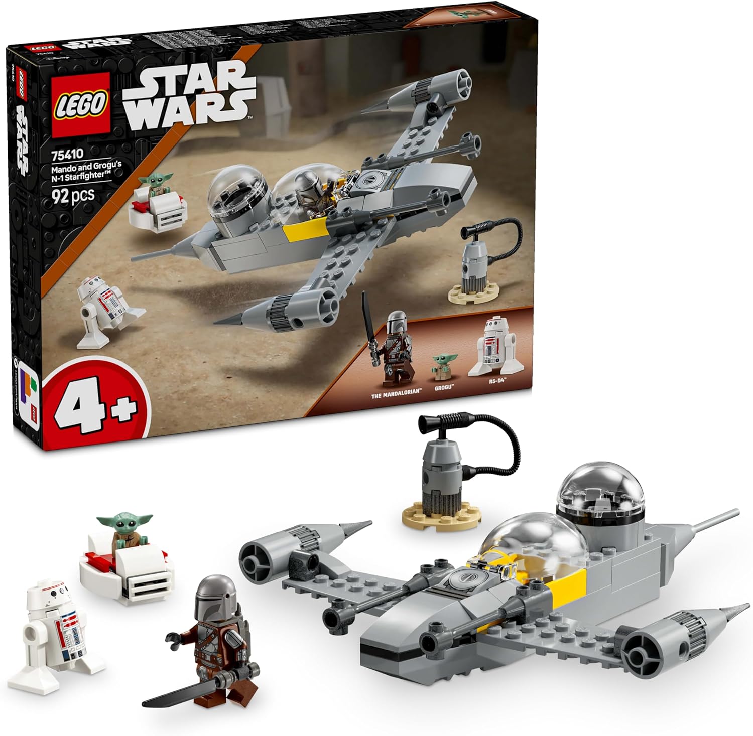 LEGO Star Wars 75410 N-1 Starfighter di Mando e Grogu con i Personaggi ...