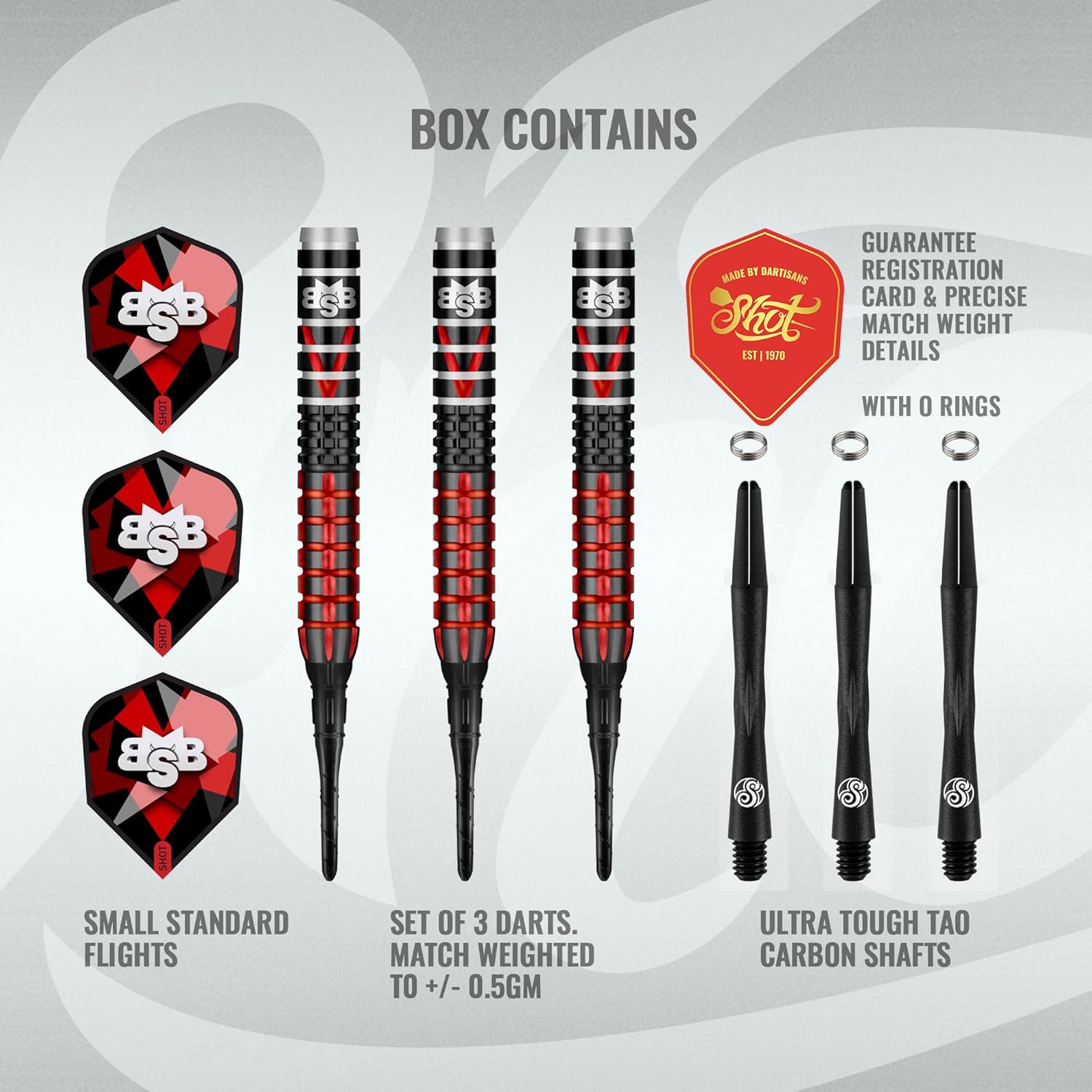 Shot! Darts Soft Tip, Michael Smith Defiant (18g / 20g), 90% Tungsten Barrel, Center Weighted, Handcrafted Professional Dart Set & Flights Made in New Zealand, Plastic Tip for Electronic Dartboard