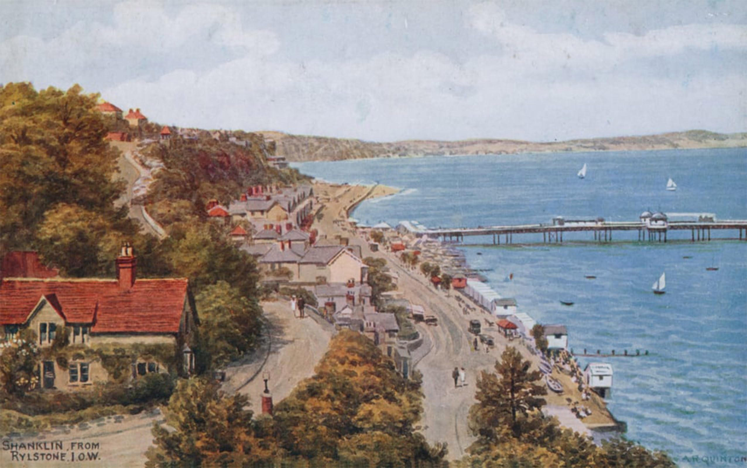 ARTXLXXBN Famous Painting Art Wall Decor Abstract Art Picture Shanklin From Rylstone I O W by Alfred Robert Quinton Animal Pictures for Home Decor 60x90cm