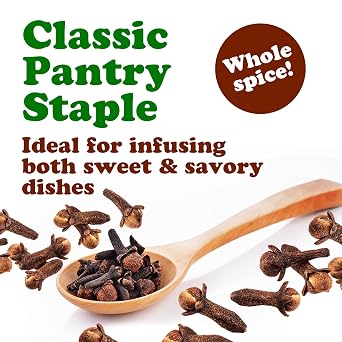 Food to Live Organic Whole Clove, 7 Ounces Aromatic and Flavorful Dried Spice for Cooking, Baking, Tea, and Home Remedies. Non-GMO, Vegan, Kosher, Bulk