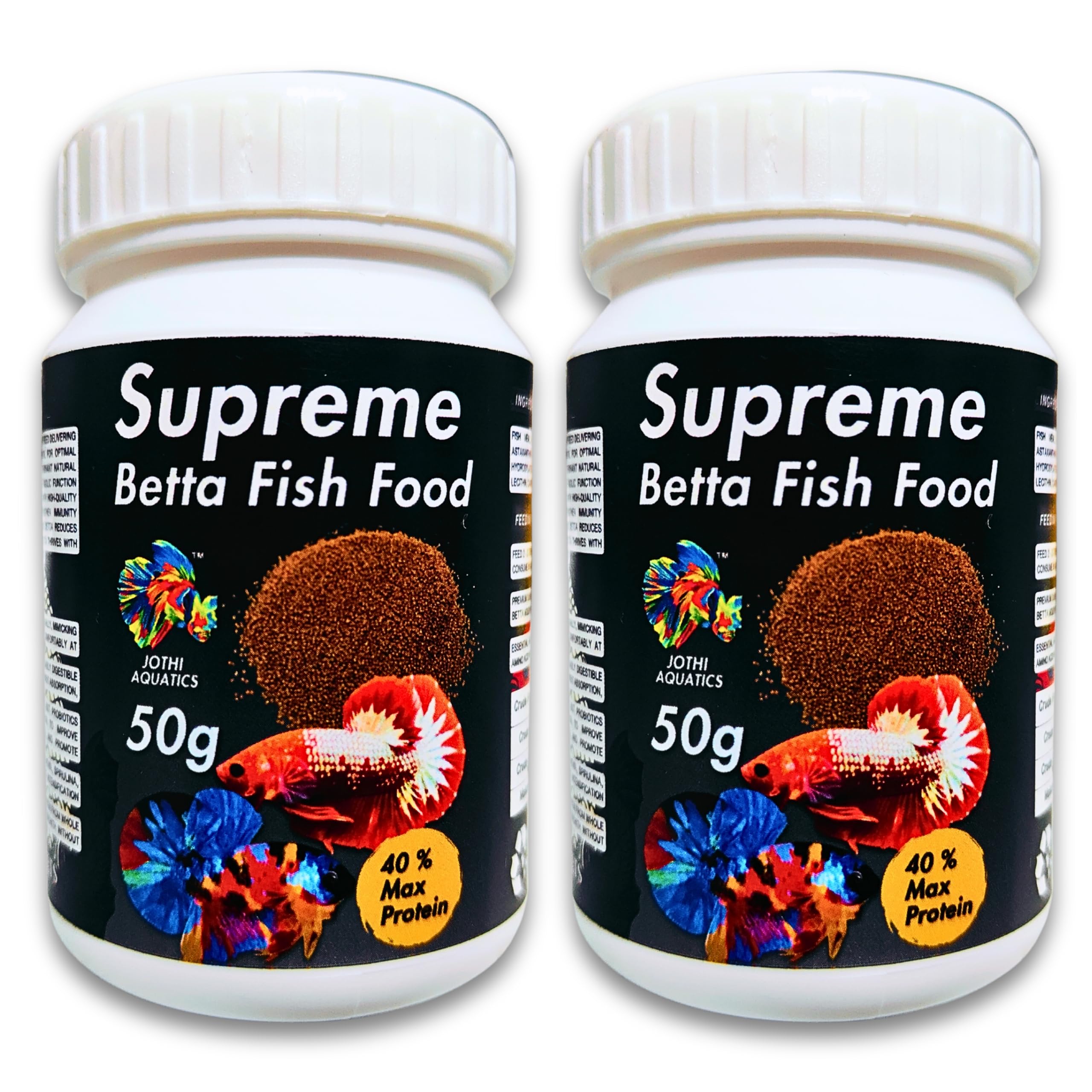 Jothi Aquatics Betta Pellets Aquarium Fish Food 100g (50gx2) | for Siamese Betta Fighting Fish | Enhanced Growth, Breeding & Color Booster-picture-14