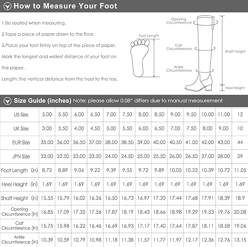 Miniatura 7 de DREAM PAIRS Women's Wide Calf Knee High Boots, Low Stacked Heel Riding Boots