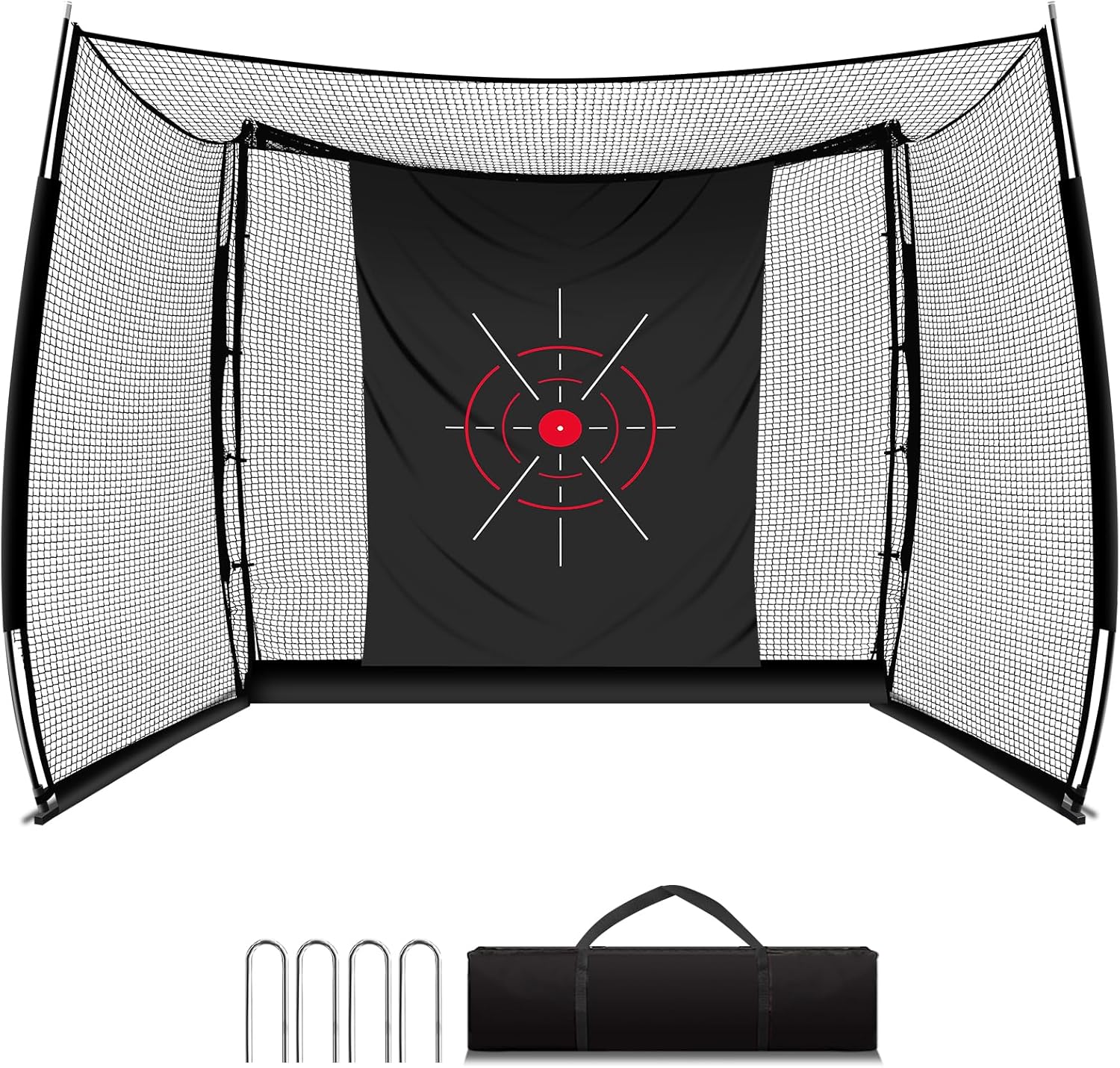 Golf Net with Target Cloth, 11x8FT Spacious Golf Practice Net for Backyard, Heavy Duty Golf Hitting Cage for Swing Driving, Indoor Outdoor Home Garage