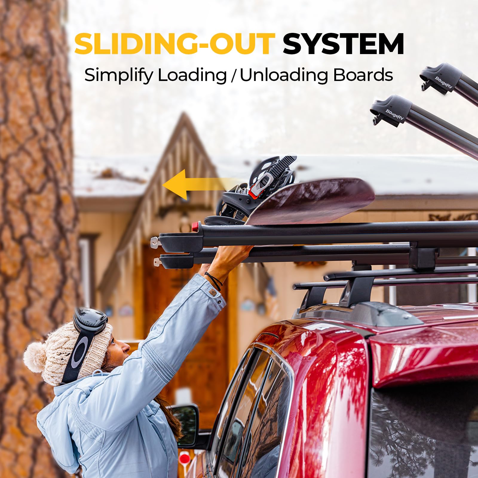 Snapklik.com : BougeRV Lockable T Slot Ski & Snowboard Racks For Car ...