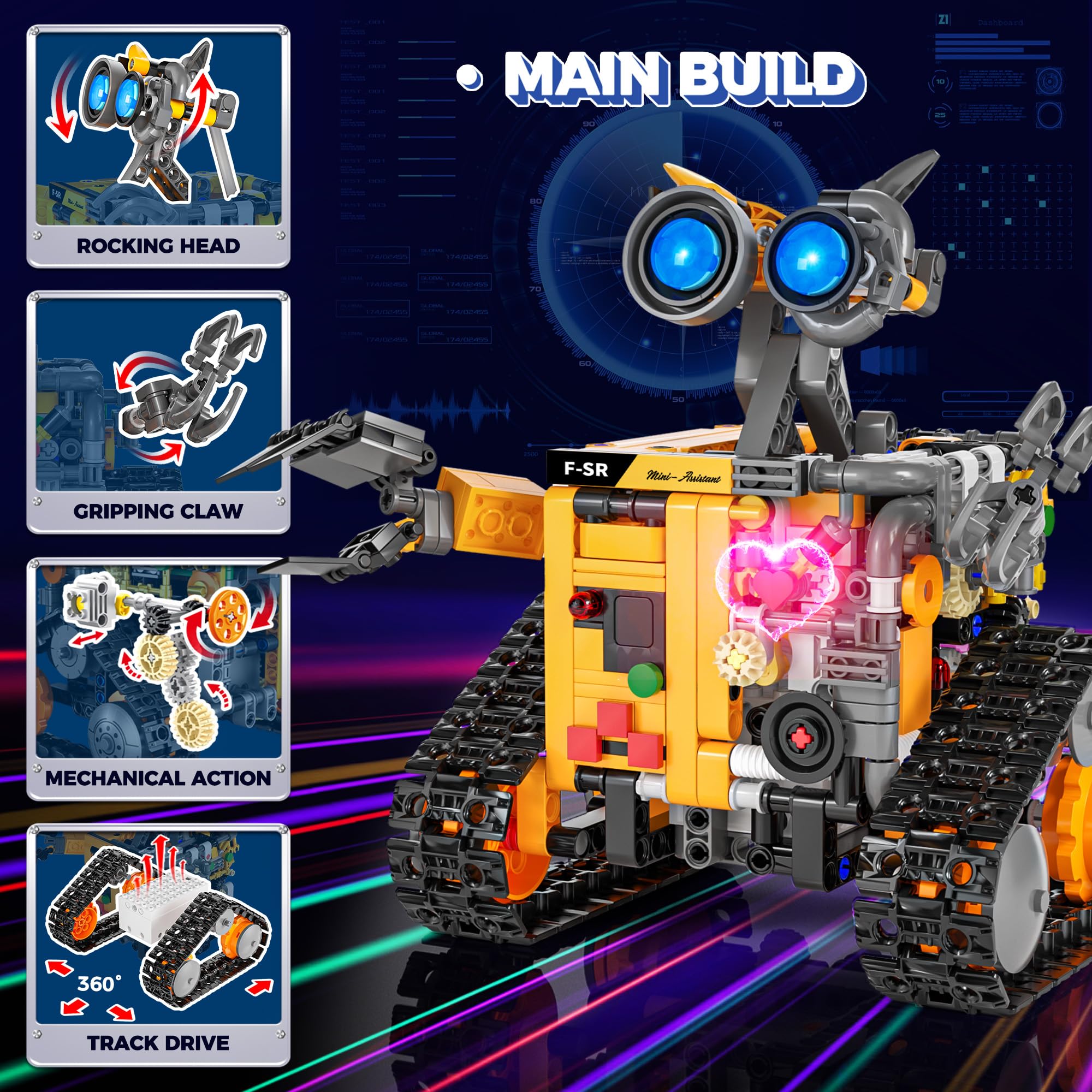 Robot Programmabile 4 in 1, STEM Kit Costruzione con App e Telecomando