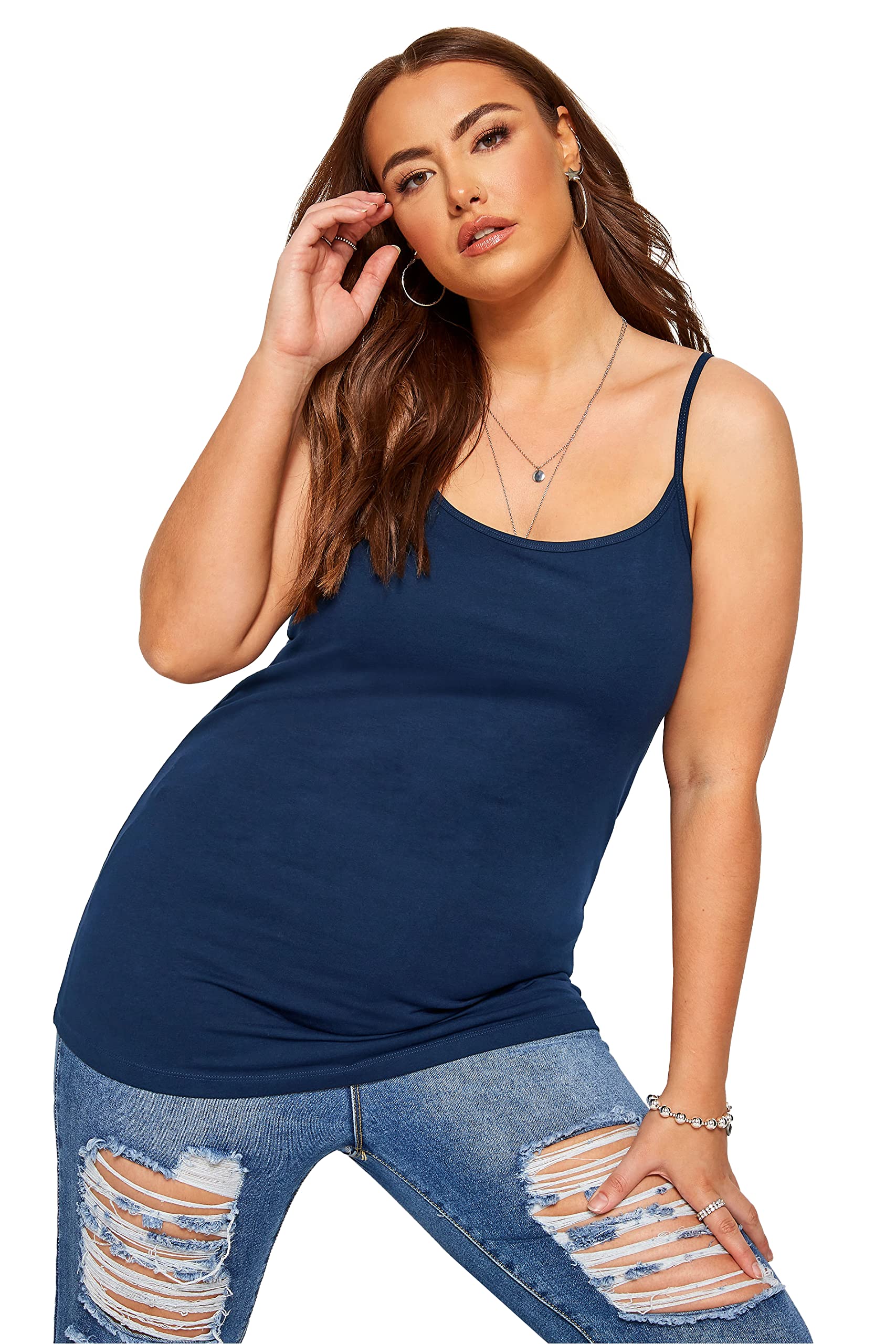 Yours Curve Navy Cami Top - Women's - Plus Size Curve