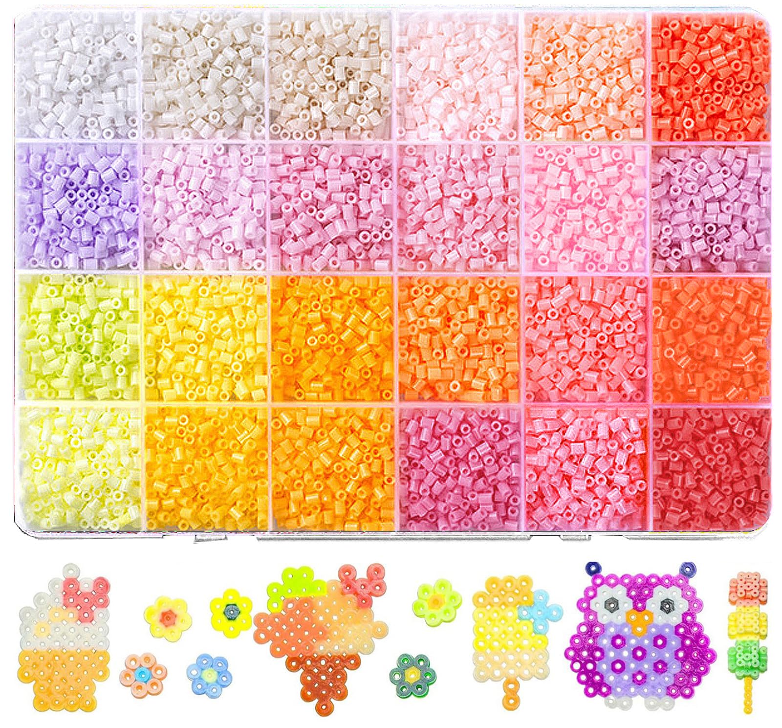 アイロンビーズ 24色セット 2.6mm 約8400粒 DIY手芸 作成キット…