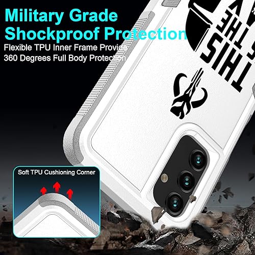 Miniatura 5 de Funda para Samsung Galaxy A13 5G, diseño Mandalorian Halmet con absorción de golpes, policarbonato duro e interior de silicona híbrida de doble capa