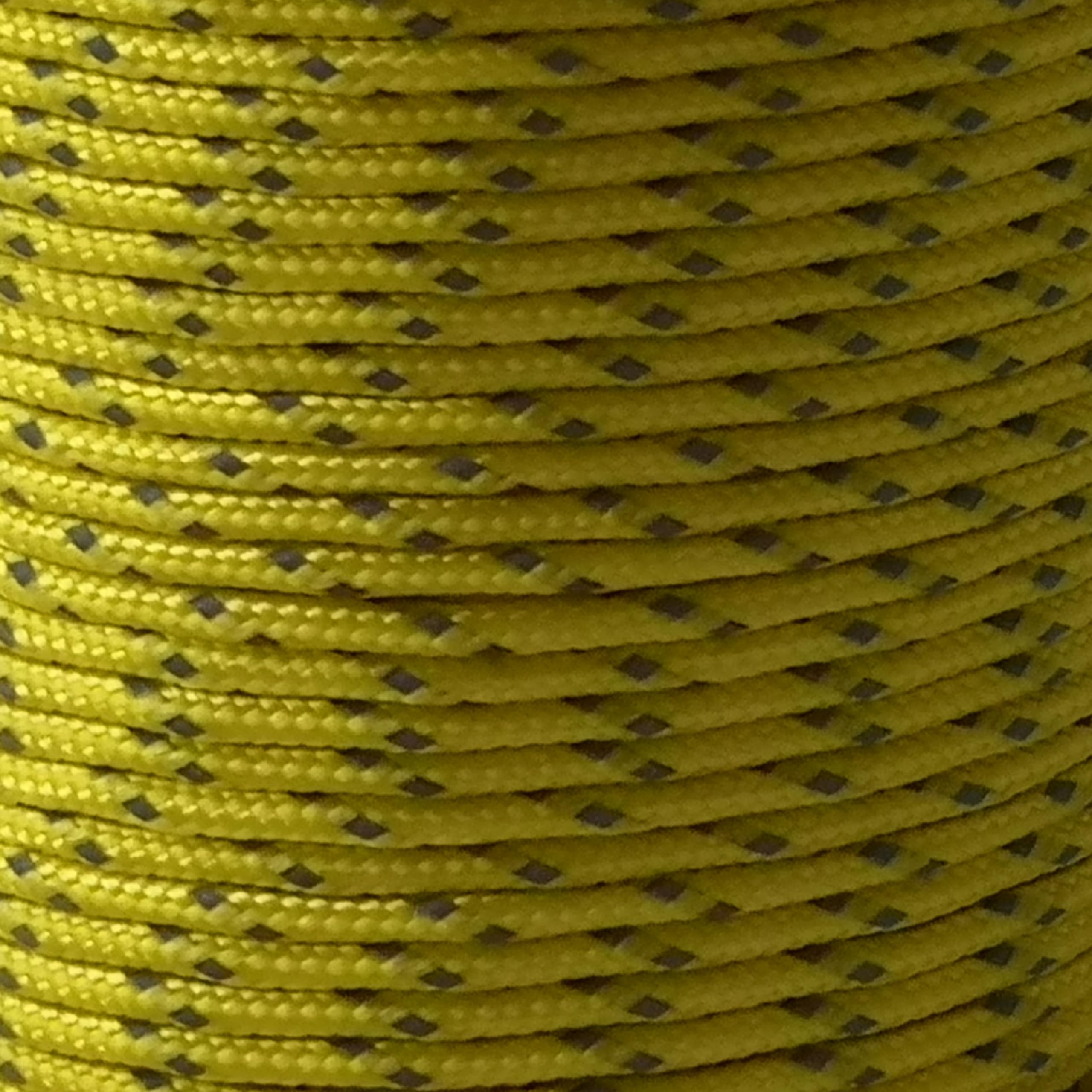 2mm Paracord Reflective Micro Cord Strong Bushcraft Lanyard Camping Hiking DIY (Yellow, 10 meters)