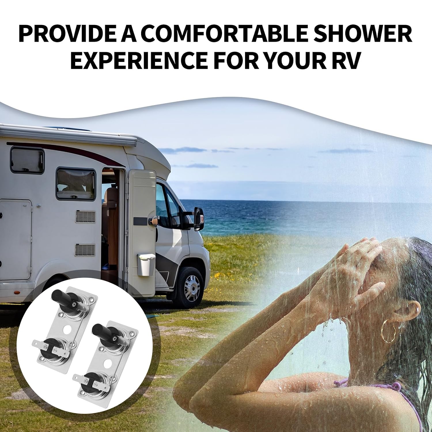 2pcs RV Water Heater Switch for Suburban 232306, Durable ABS & Aluminum Thermostat Switch 120V T-Stat RV Water Heater Parts Accessories Compatible with Suburban