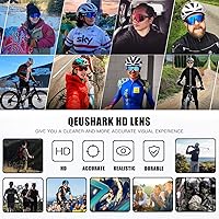 Vista 6 de Queshark - Gafas de ciclismo, lentes de sol deportivos para hombres y mujeres, 1 lente polarizada 2 HD, lentes de sol polarizados para ciclismo