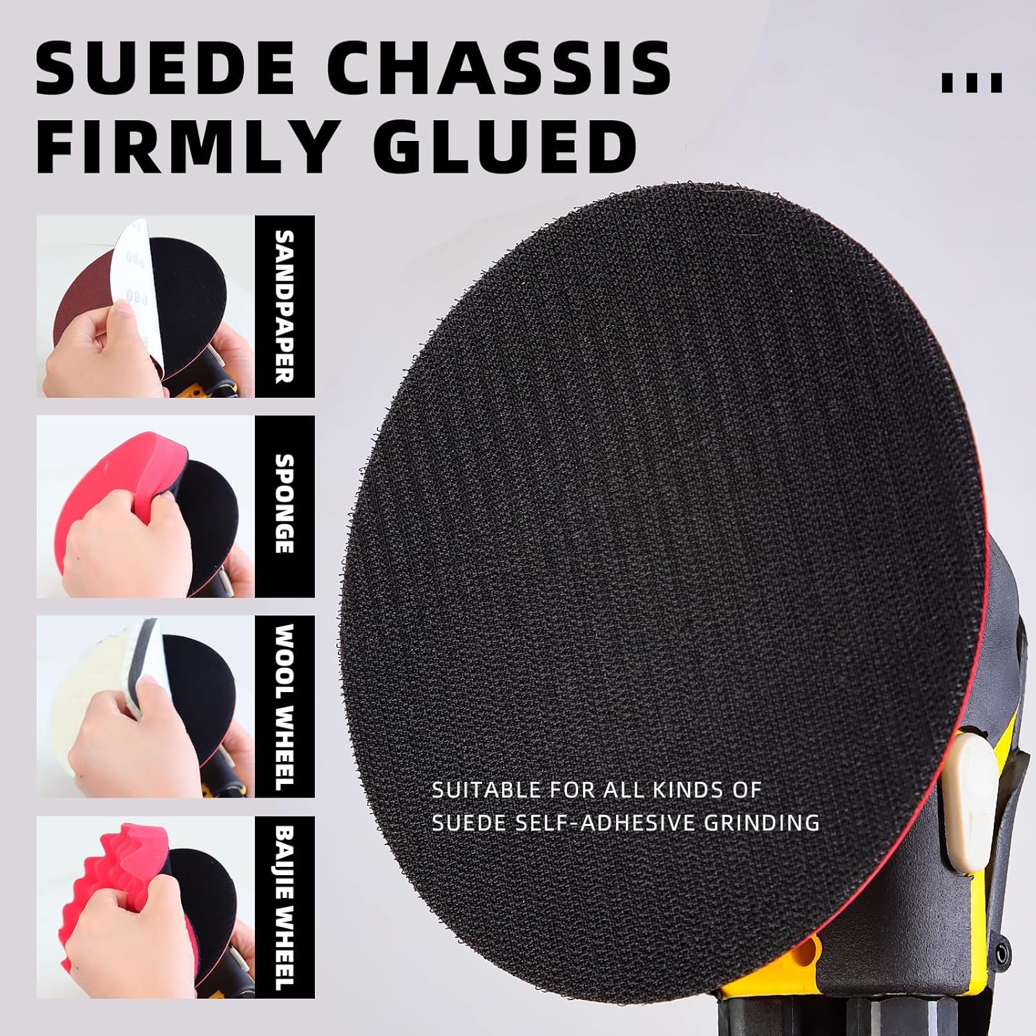 Low noise 5/6 Inch DA Sander for Auto Body - Lightweight, Powerful random orbital air sanders, Noise Reduction Design​ pneumatic sander (6 inch with 12 pcs Sandpaper)