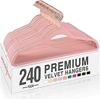 Vista 11 de HOUSE DAY - Ganchos de terciopelo azul cielo, paquete de 60 ganchos, antideslizantes, resistentes, para abrigos, ganchos de fieltro para ropa