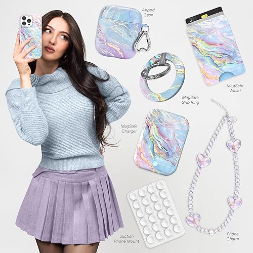 Miniatura 2 de VELVET CAVIAR Funda para iPhone 14 Pro Max Marble - Bonita funda protectora femenina para mujer compatible con MagSafe - probada en caídas de 10