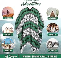Vista 2 de Poncho mexicano Baja 100% cálido y cómodo abrigo de invierno Sarapes Mexicanos