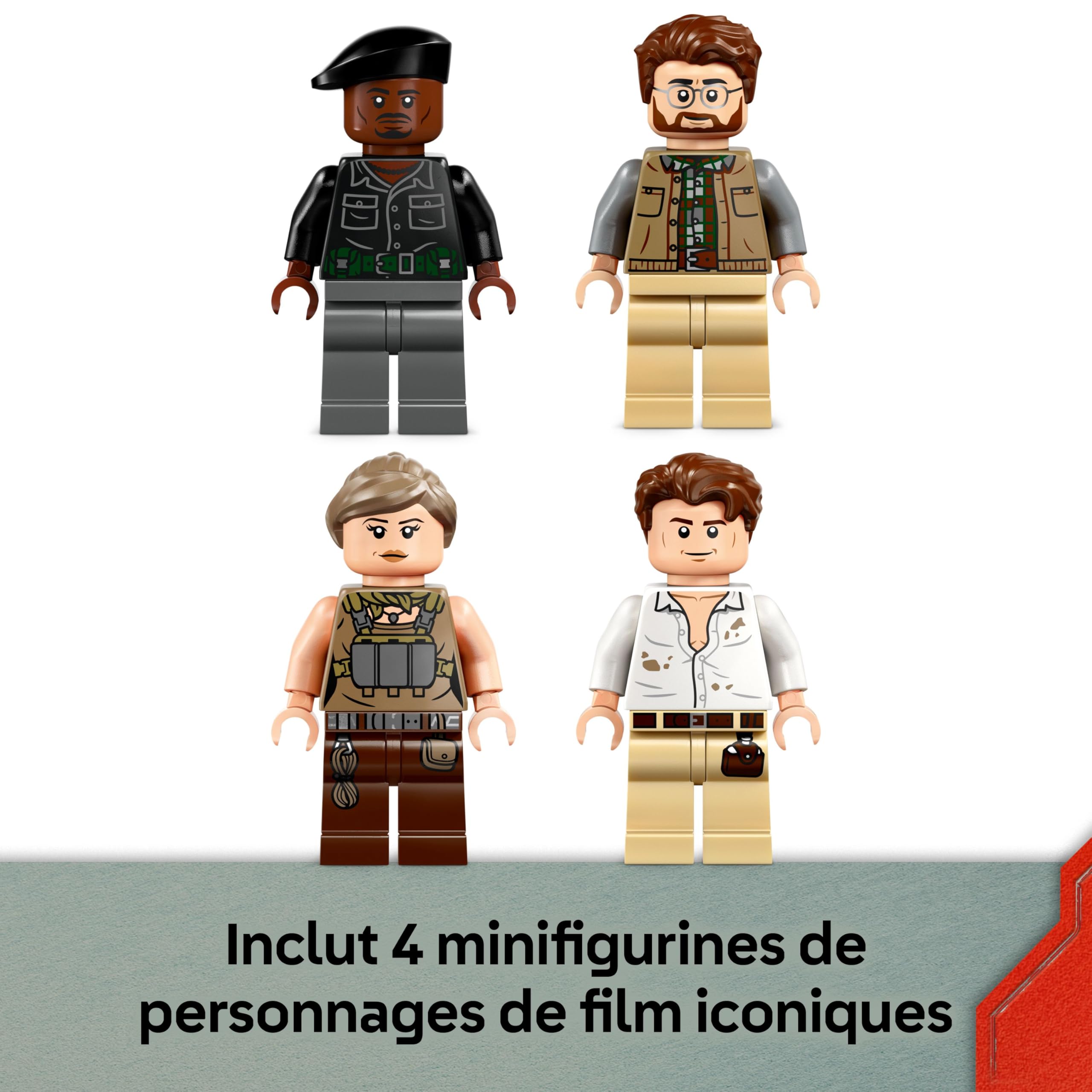 LEGO Jurassic World Mission Aérienne avec Le Spinosaure et Le Quetzalcoatlus - Jouet avec 2 Figurines de Dinosaures - Camion & Hélicoptère - 4 Minifigurines - Cadeau pour Garçon ou Fille 8 Ans 76976