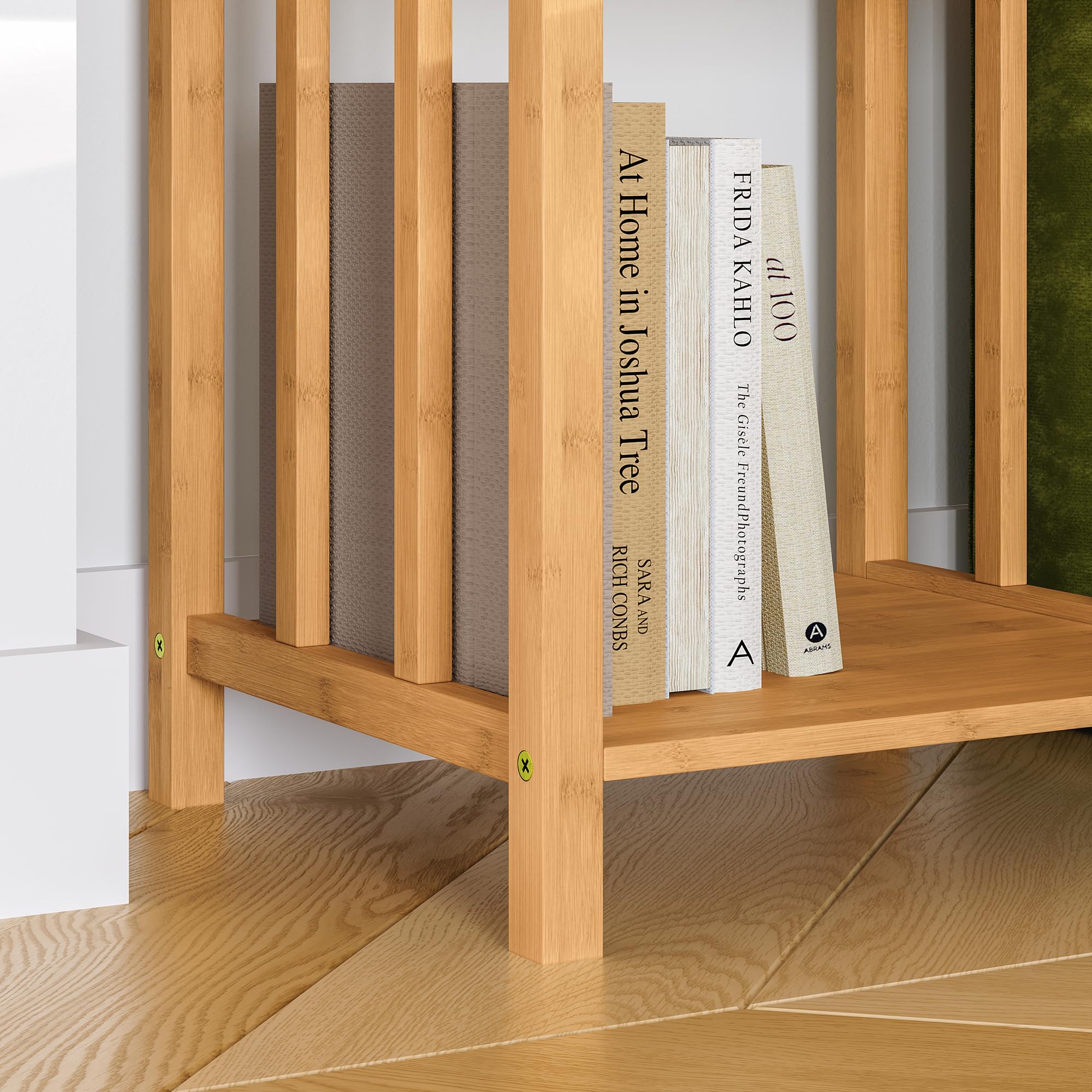 [en.casa] Juego de 2 Mesitas de Noche Ranua Rectangulares Set de 2 Mesas Auxiliares para Salón con Cajón Estante Muebles de Oficina Montaje Rápido Bambú 51 x 40 x 35 cm - Natural
