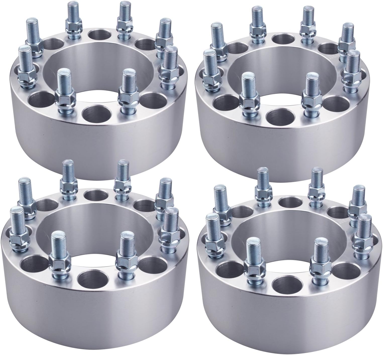 DCVAMOUS 4PC 8x6.5 Wheel Spacers 2 Inch with 9/16" Studs Compatible with Dodge 8 Lug 8x165.1 for 1994-2010 R-A-M 2500 3500 | 1988-1998 F250 F350 (Must with 9/16" Lugs) | 1975-1986 C20 C30 K20 K30 J20