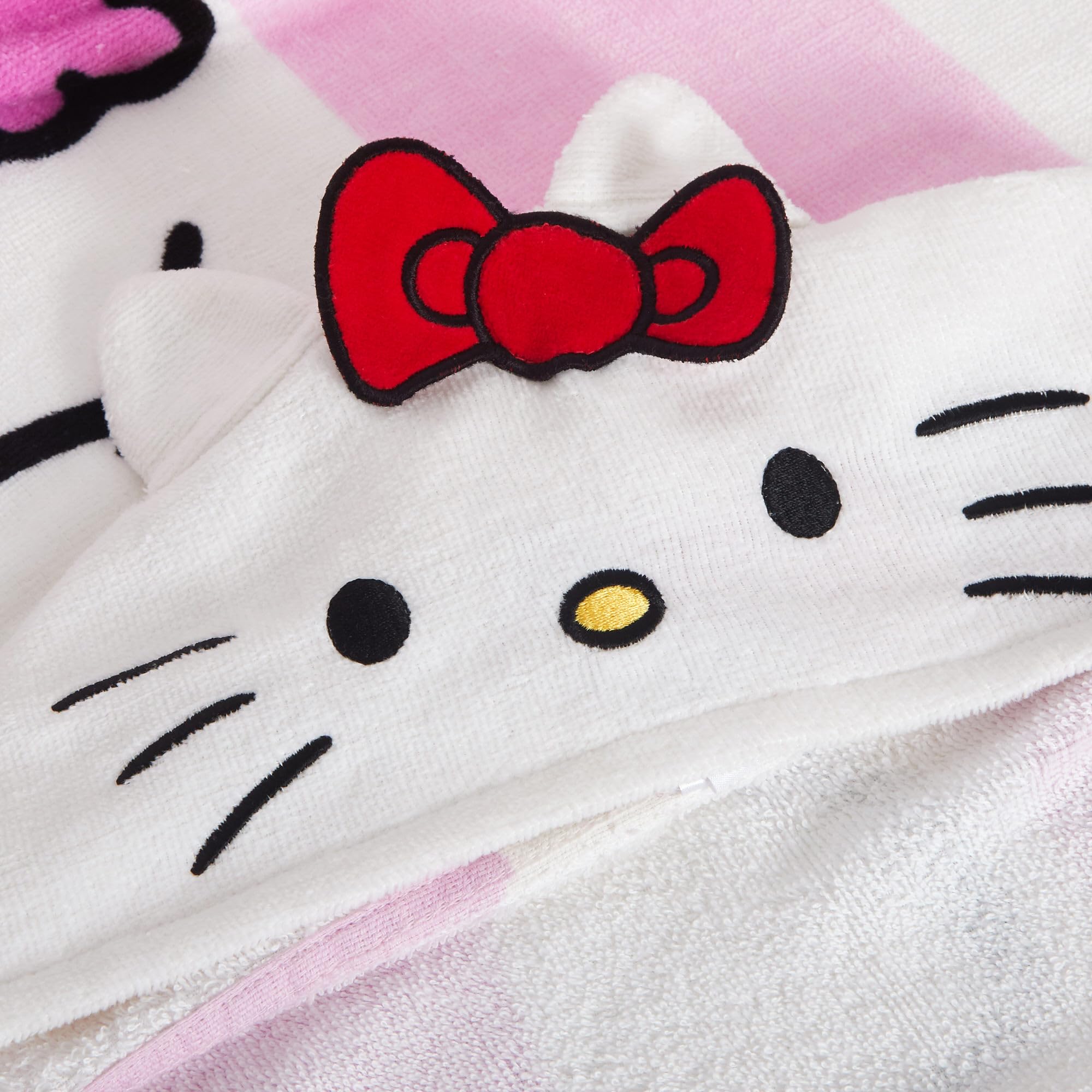 Hello Kitty Asciugamano con cappuccio con cappuccio 3D, poncho per ragazze, in cotone, telo da spiaggia, asciugamano da bagno, accappatoio