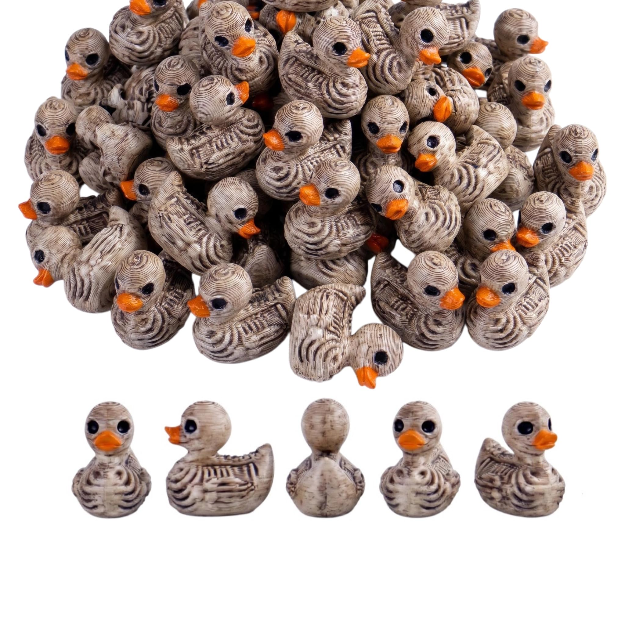 CCUUHJ Mini Skeleton Duck Figurines, Resin, 1.5x1.6cm, Halloween Theme, for Aquarium Fairy Garden Dollhouse, 50 Pack (Grey)
