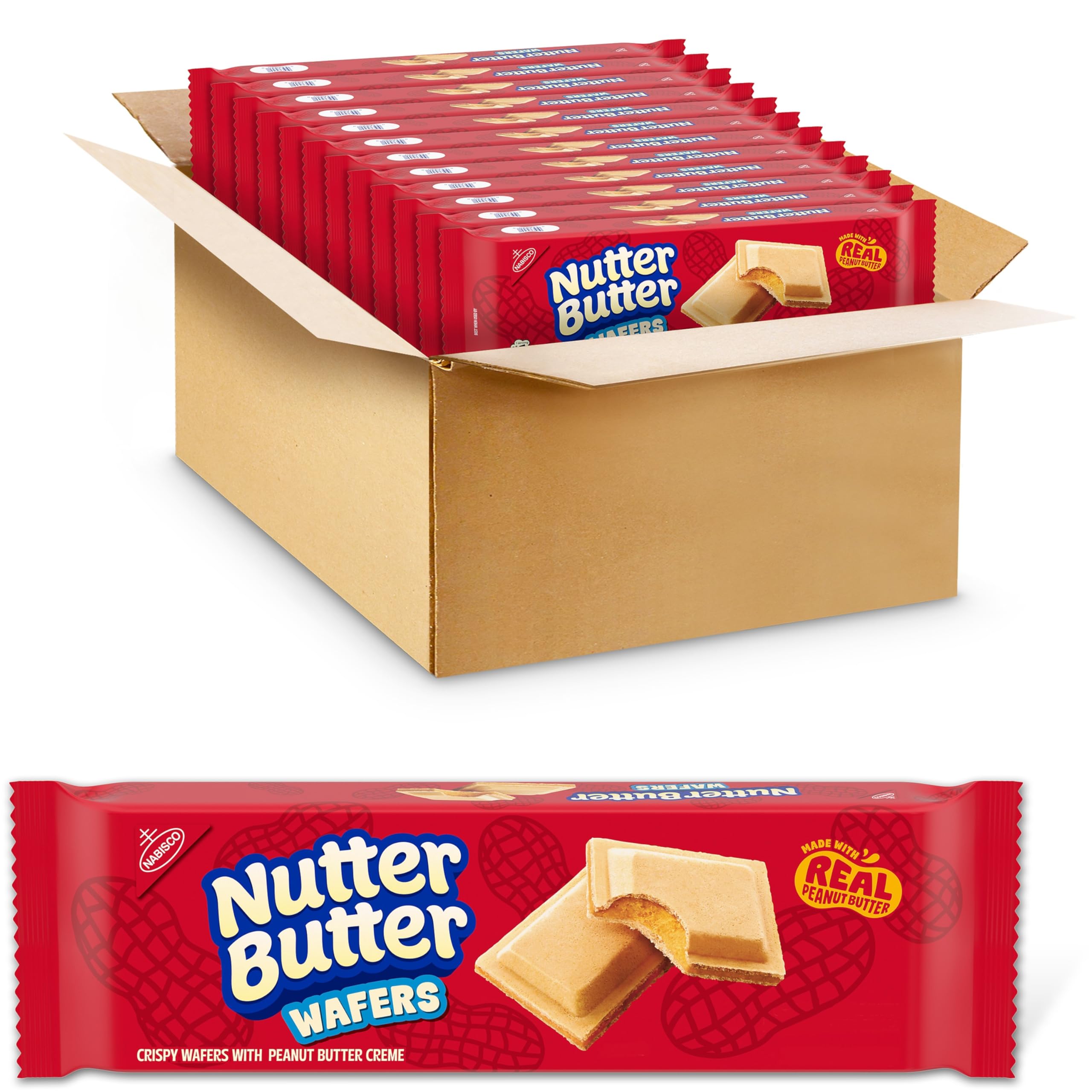 NUTTER BUTTER Peanut Butter Wafer Cookies, 12 - 10.5 oz Packs