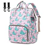 Yusudan Whale Diaper Bag Backpack for Baby Girls, Mom Waterproof Large Nappy Bags for Women
