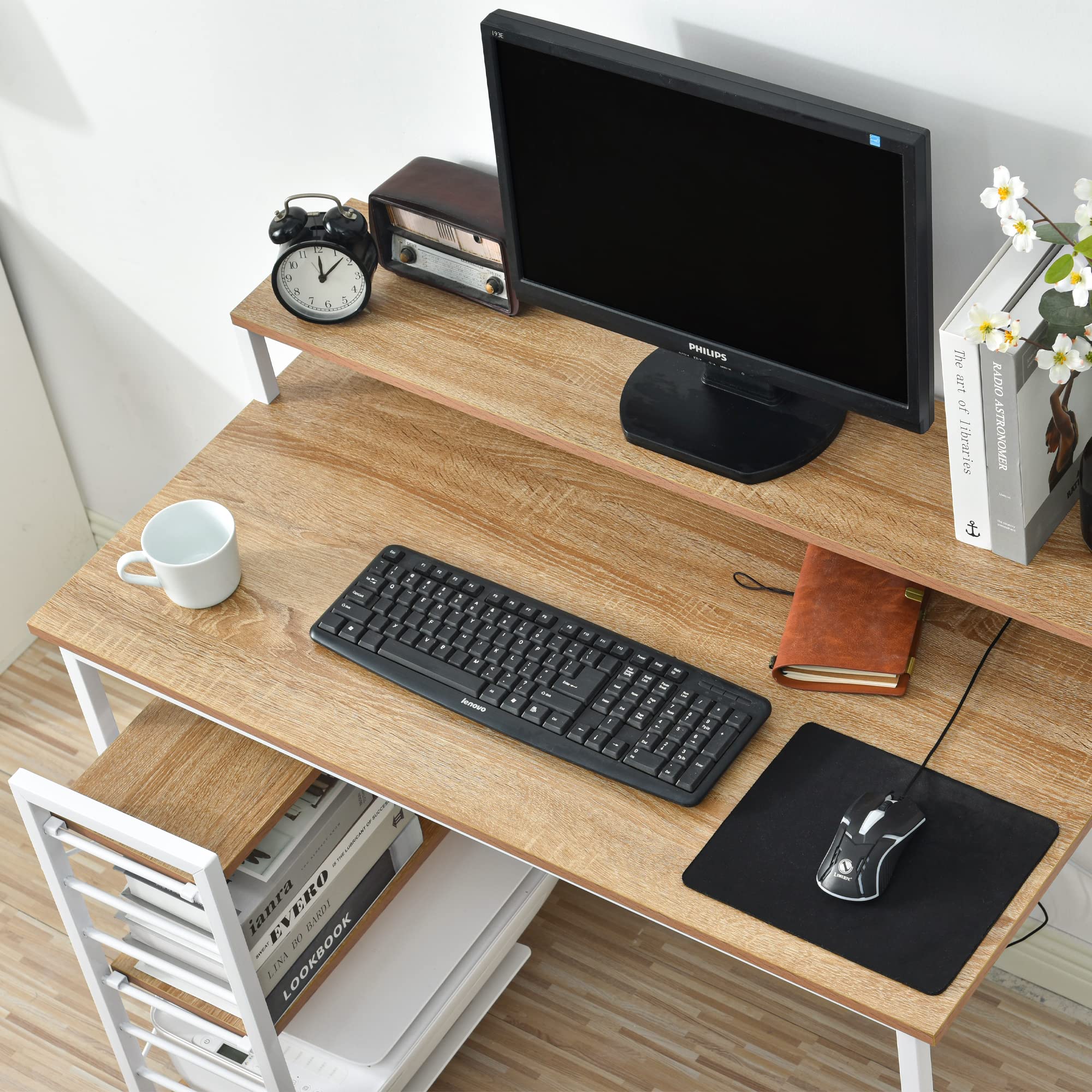 【ブラック】パソコンデスク キャスター付きで移動可能ラック付き デスク 楽天市場】パソコンデスク キャスター付き 移動可能ラック付き デスク