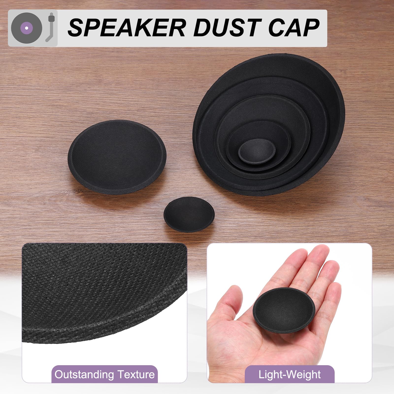 2-Pack 35mm PP Glue Speaker Dust Caps – Dome Woofer Cone Covers For Speaker Repair
