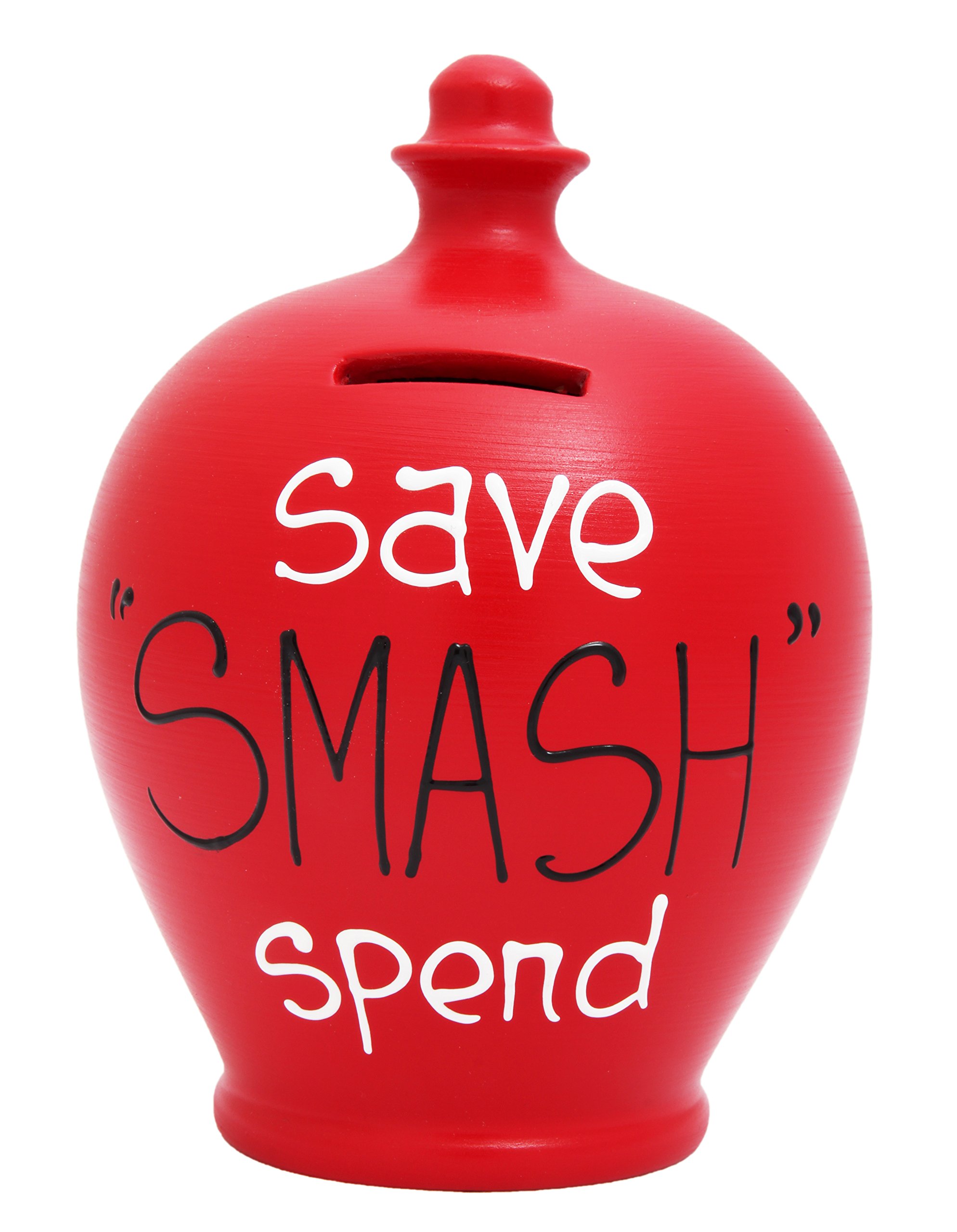 Money Pot 'Save Smash Spend' Red with Black and White - S296