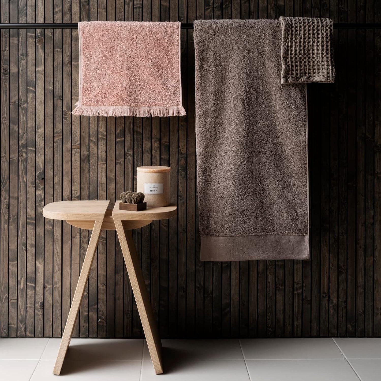 Blomus FRINO Fringed Organic Cotton Terry Hand Towel XL 20 x 39 - Magnet (Charcoal)