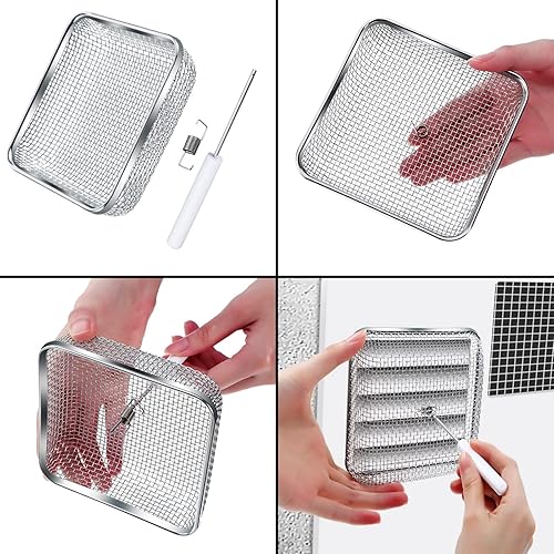 Miniatura 3 de Tatuo Pantalla de insectos voladores, cubierta de ventilación para horno de autocaravana, cubierta de ventilación de malla de acero inoxidable con