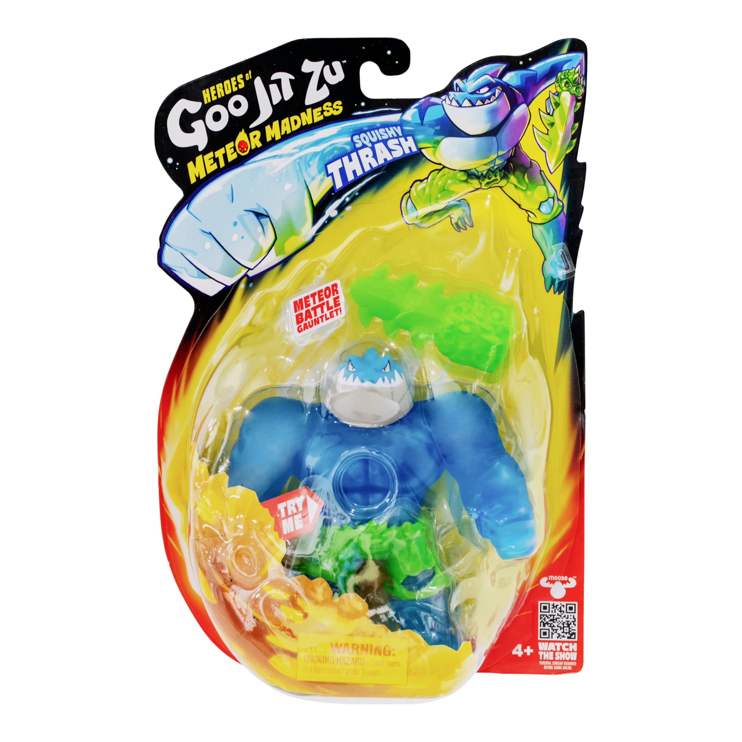 Heroes of Goo Jit Zu - Action figure Trash - Blue/Green - Meteor Madness stretchable toy figure for children 4+