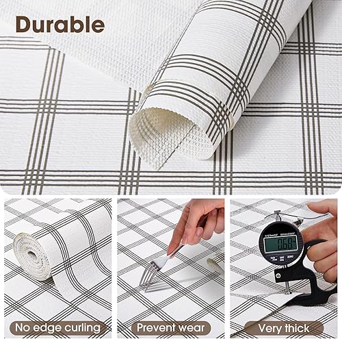 Miniatura 6 de Forro antideslizante para cajones y estantes, no adhesivos, gruesos, de agarre fuerte, impermeables, lavables, protegen los estantes del armario,