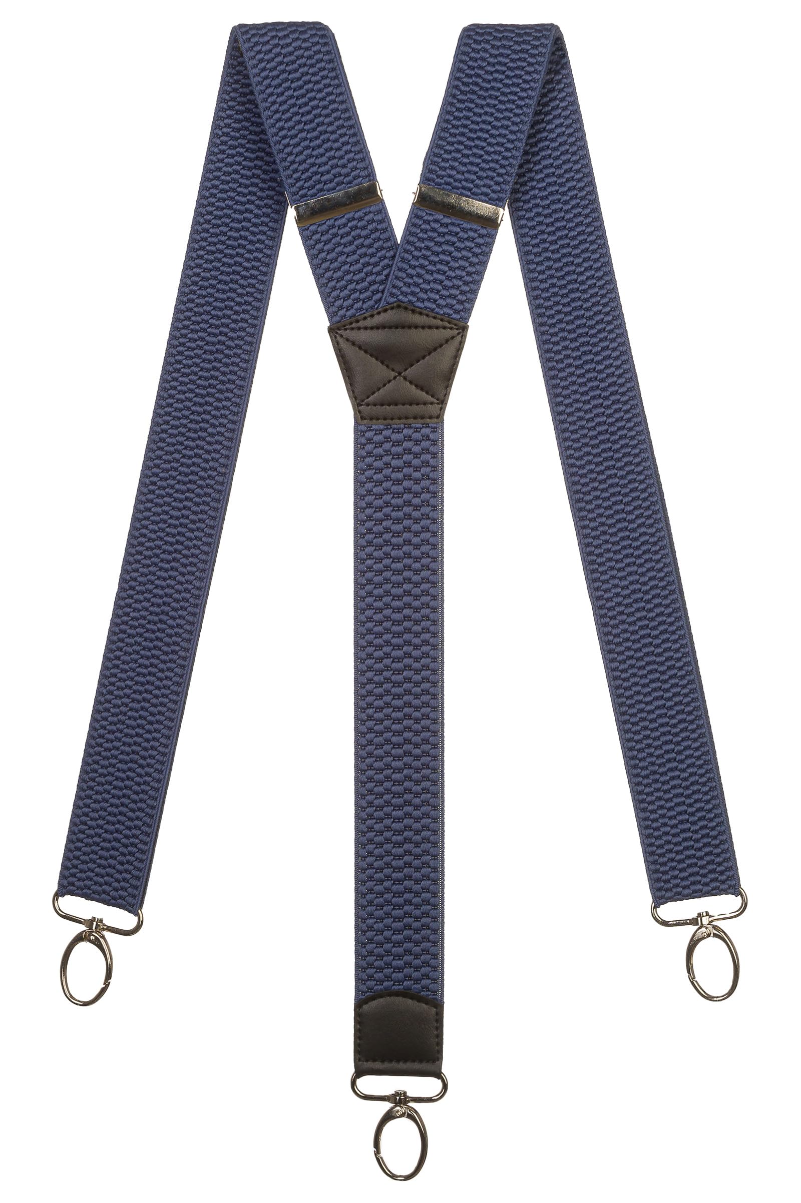 Olata Heavy Duty Y-Shape Braces/Suspenders with Carabiner Clips - 4cm. Blue