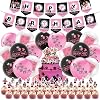 Party Decoration Set Girls, Birthday Party Decoration Girls, Party Decoration Set Girls, 36 Pieces Birthday Decoration Girls, Party Decoration Set Black and Pink, Birthday Cake Topper and Birthday