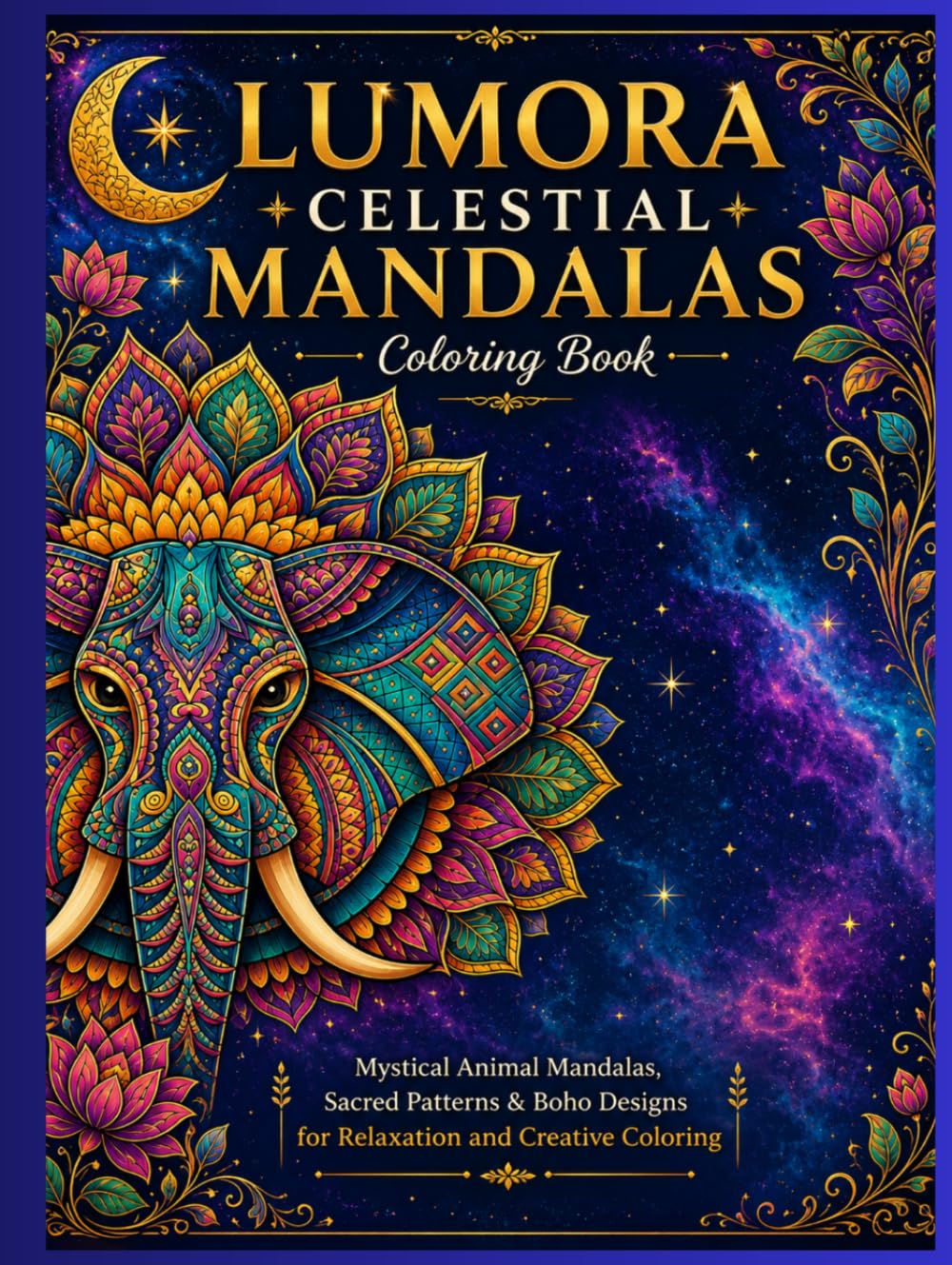 LUMORA CELESTIAL MANDALAS Coloring Book: Mystical Animal Mandalas, Sacred Patterns & Boho Designs for Relaxation and Creative Coloring