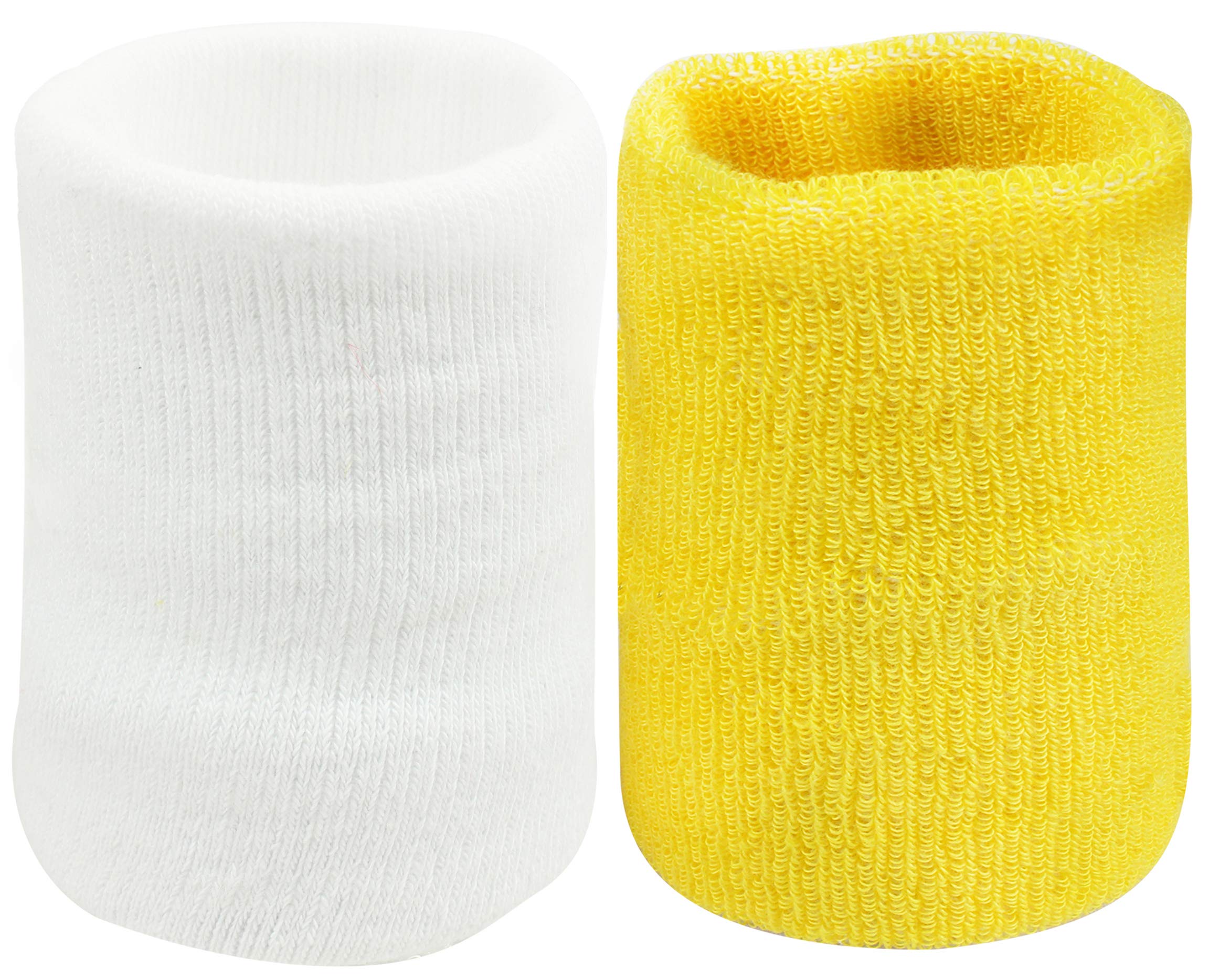 Neska Moda Unisex White and Yellow Pack of 2 Cotton Wrist Band-image-38