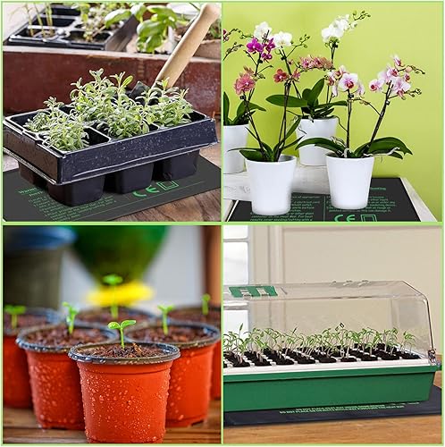 Miniatura 8 de Alfombrilla térmica para plántulas con termostato de 40 a 108 grados Fahrenheit, almohadilla térmica hidropónica cálida con controlador