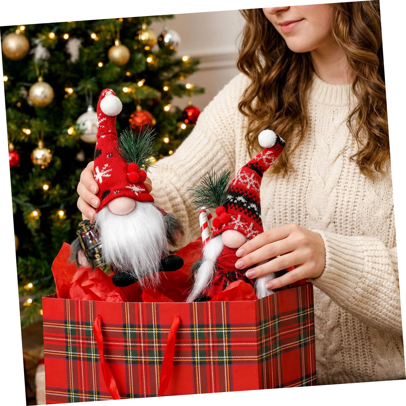 Toyvian 6 Pièces GNOME de Noël en Peluche, Polyester, Style Festif