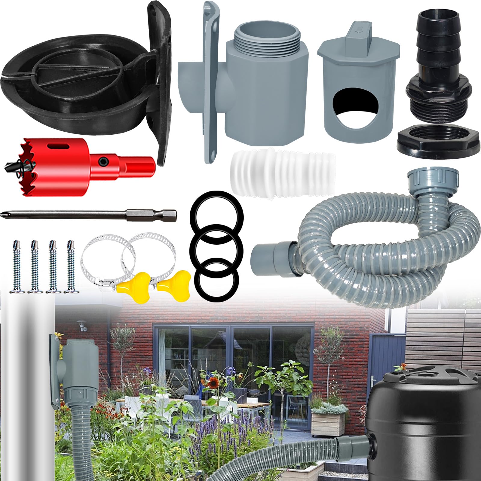 Système de collecte d'eau durable et résistant pour cuve de jardin