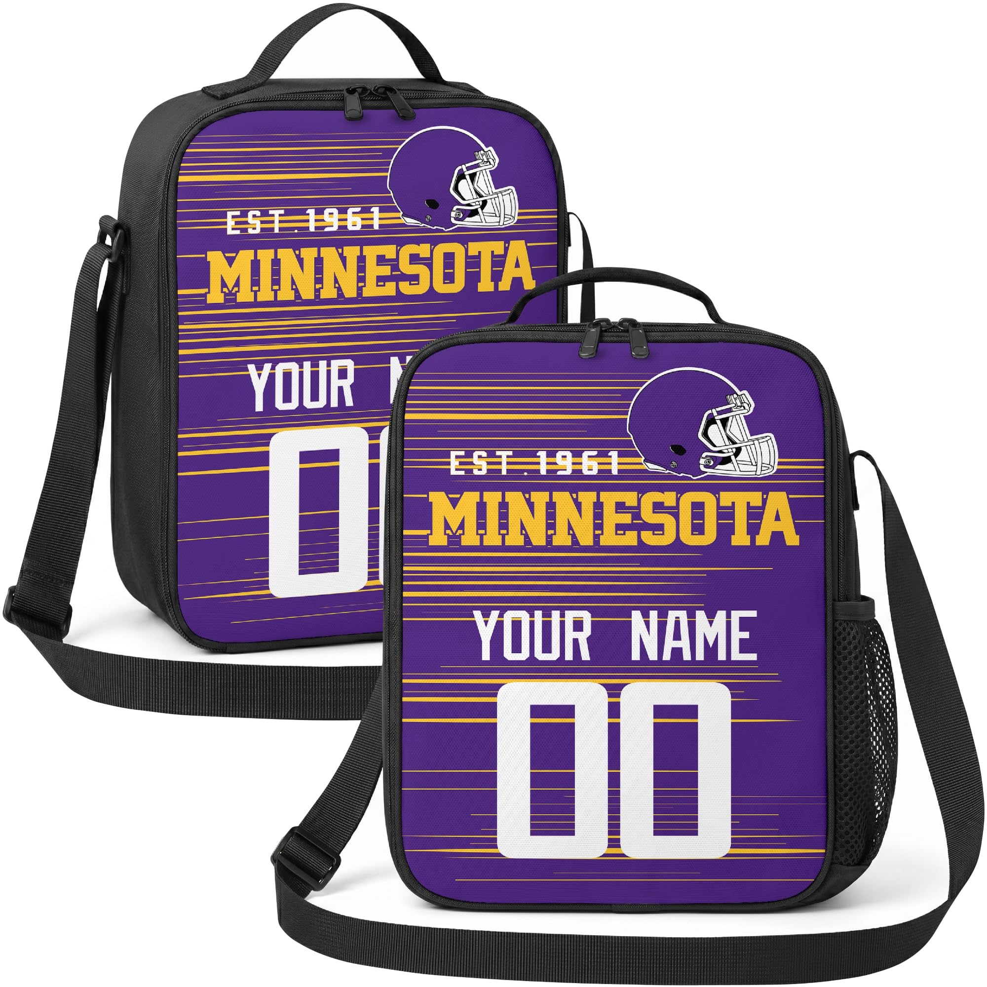 Minnesota Lunch Bag Custom Name and Number Personalized Gifts