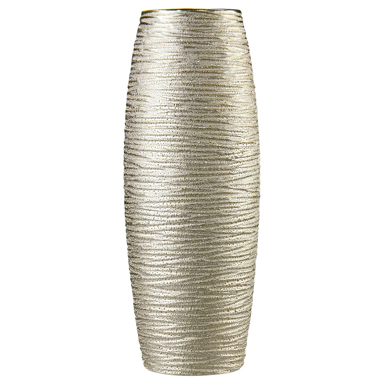Set di 3 Vaso Moderno in Ceramica Oro, vaso fiori Decorativi per la Domestica, vaso alto da interno con portacandele in ceramica, Alti 28 cm e 23 cm