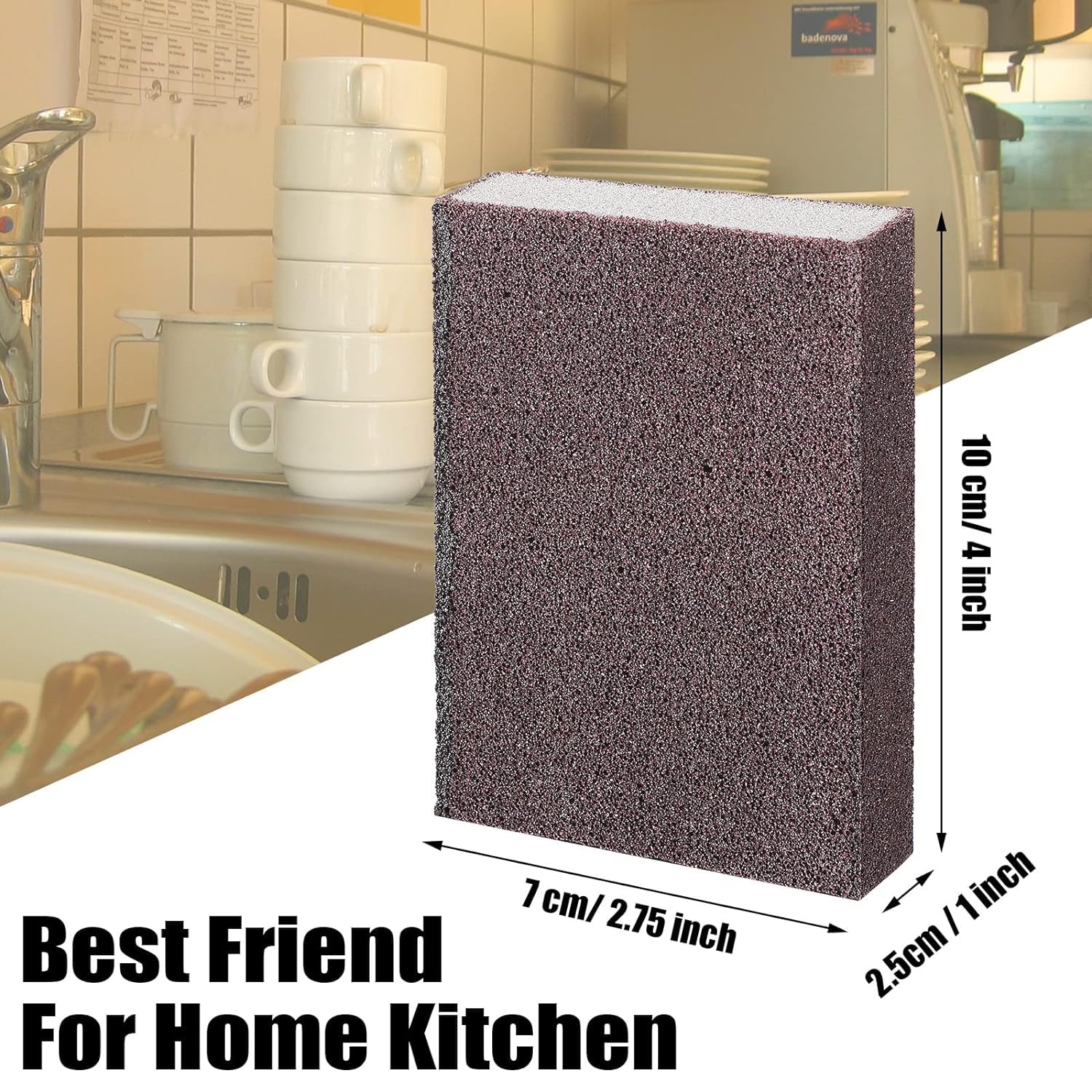 MVM Enterprise Sanding Sponge Block for Kitchen Use, Multipurpose Sand Paper Magic Scrub Sponge Deep Cleaner Eraser Kitchen Tool 4 pcs 2
