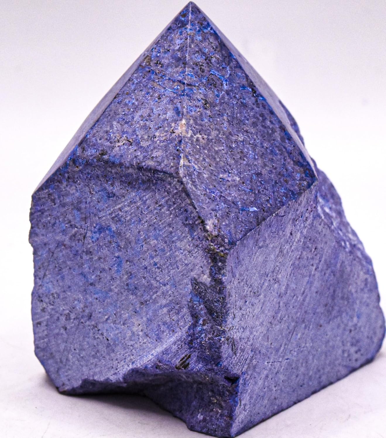 2.8" 300g Rich Blue Dumortierite w/Polished Top Freeform Specimen Natural Orbicular Orbs Gemstone Crystal Mineral Carved Point - Peru