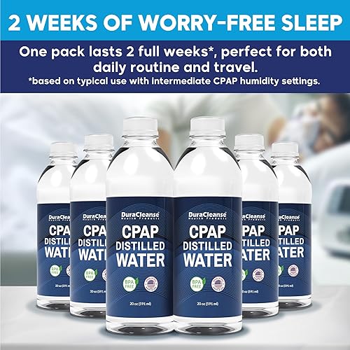 Miniatura 4 de Dura Cleanse Agua destilada para máquinas CPAP, paquete de 6 (20 onzas cada una) botellas de tamaño de viaje para máquinas Resmed, Respironics,