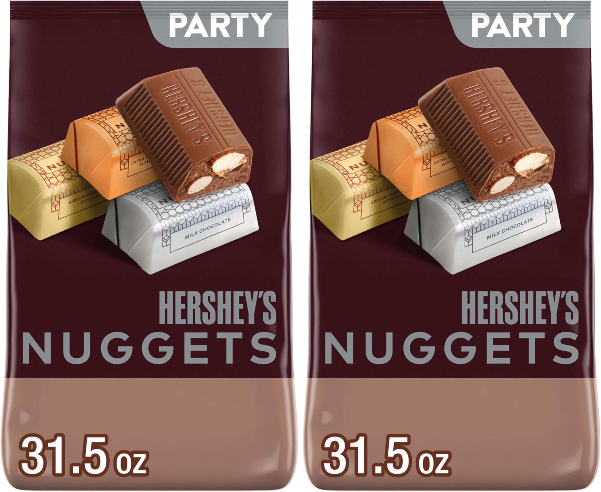 NUGGETS Assorted Chocolate Candy Party Bag, 31.5 oz (Pack of 2)